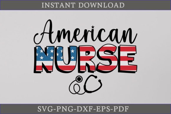 American Nurse 4th of July Graphics for Crafts