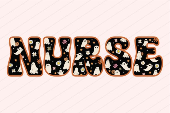 Halloween Nurse Ghost Pumpkin: Graphics for Crafts
