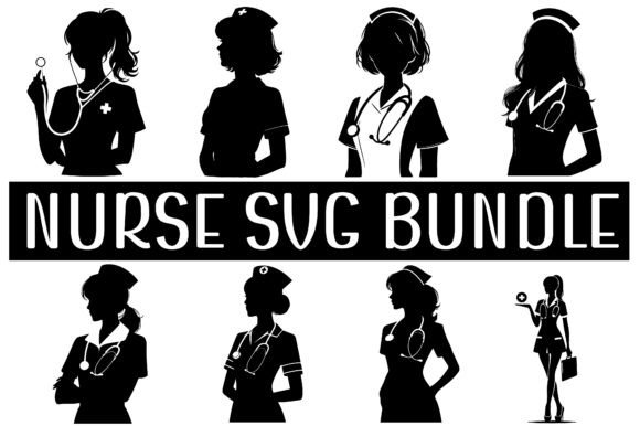 Nurse Girl Silhouette: Graphics for Crafts