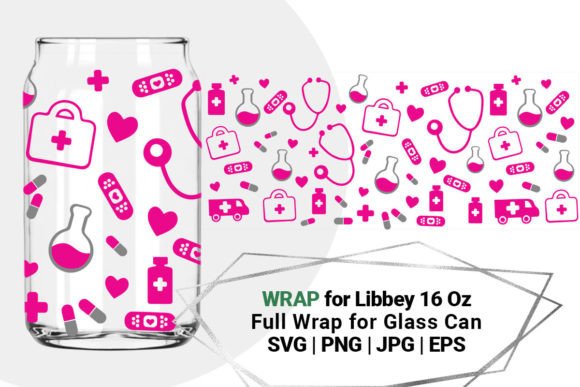 Nurse Graphics for Libbey Can Glass Crafts