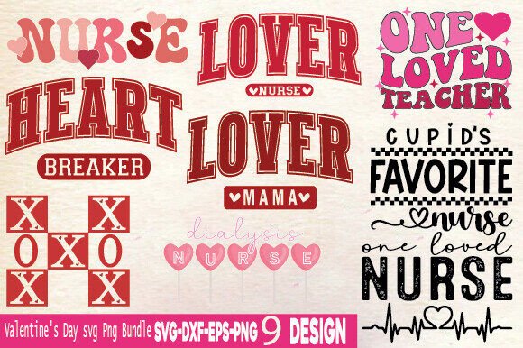 Nurse Valentine Graphics for Crafts & Branding