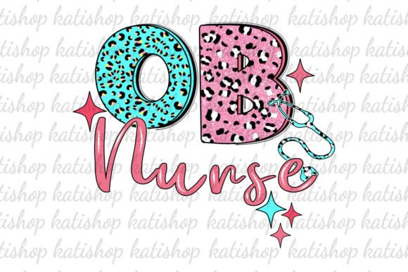 OB Nurse Leopard Glitter: Graphics for Crafts