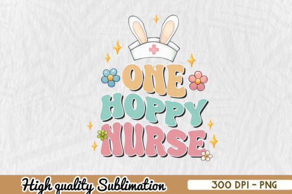 One Hoppy Nurse Retro Easter Graphics for Crafts
