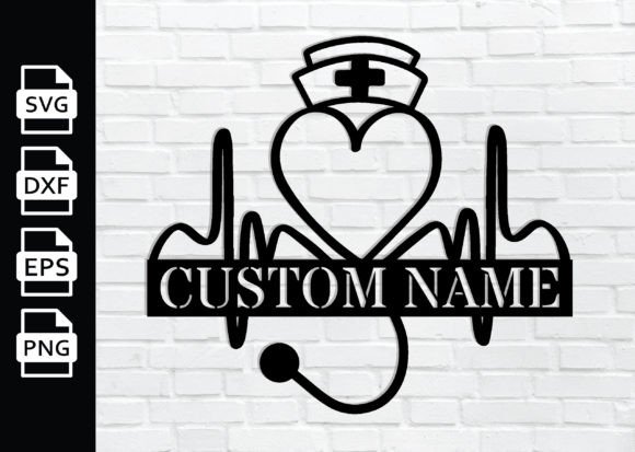 Personalized RN Nurse Heart: Graphics for Crafts
