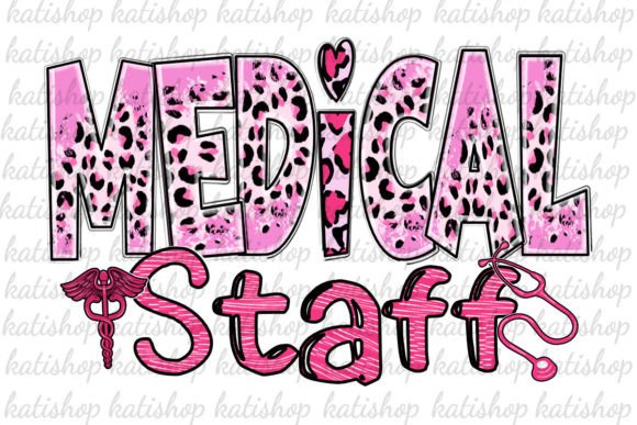 Pink Medical Staff Leopard: Graphics for Crafts