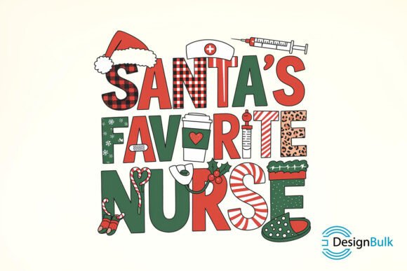 Santas Favorite Nurse Sublimation: Graphics for Crafts